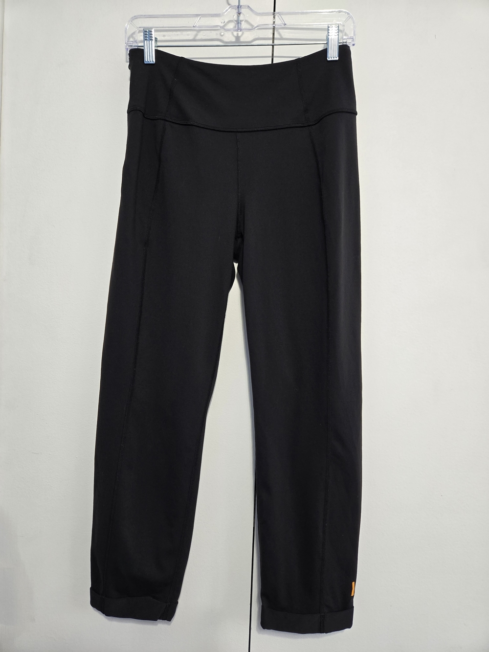 Lucy Black High Rise Cropped Leggings Side Zip Athletic Yoga Pants S/P